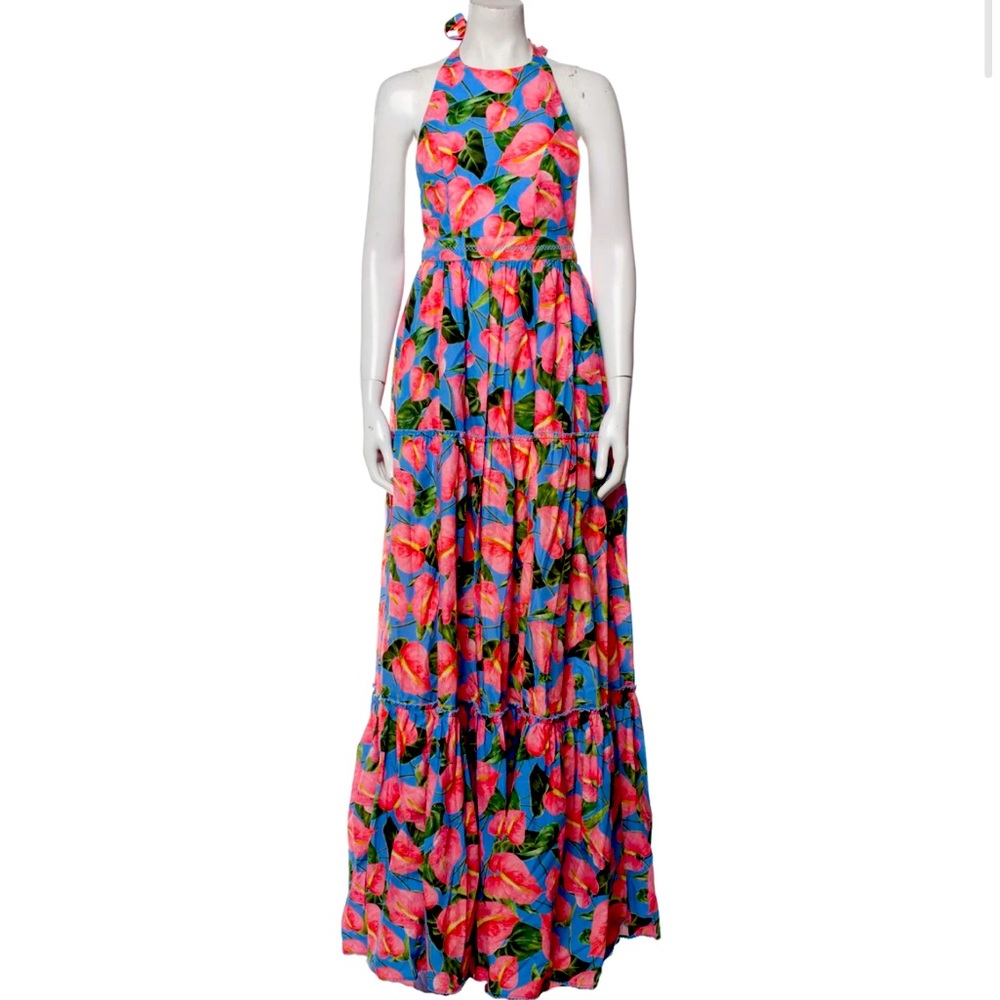 #NWT #agua by #aguabenbendita backless dress halter neck tie with flowing tie